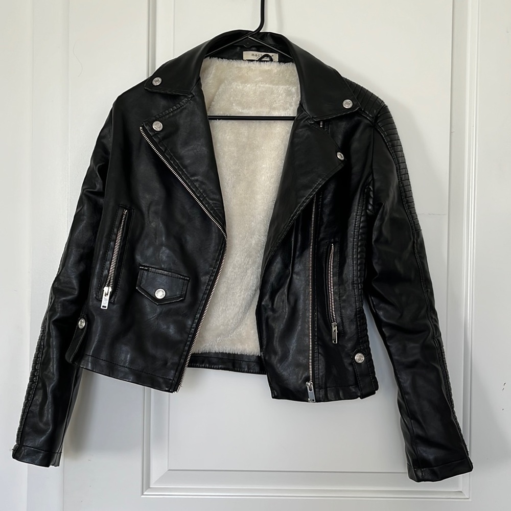 Machine Faux Leather Jacket